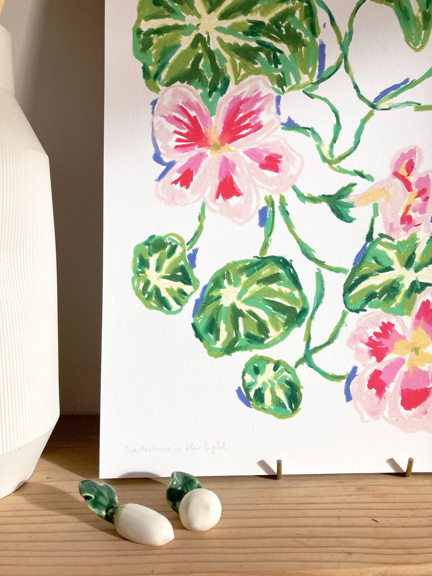 Nasturtiums in Blue Light: Fine Art Print