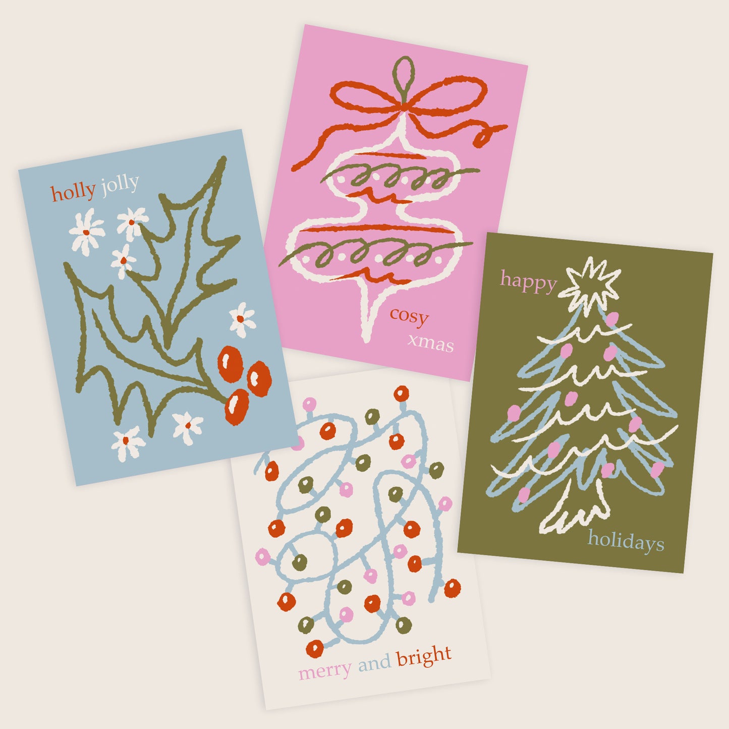 Mini Christmas Cards: 4 Pack