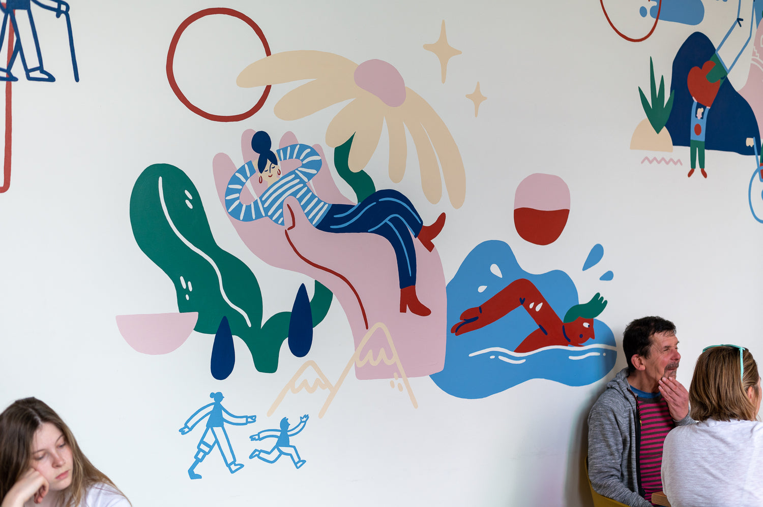 Community Mural at Chapter Arts Centre in Cardiff, Wales, UK. Painted by Sophie Potter and Matt Joyce.