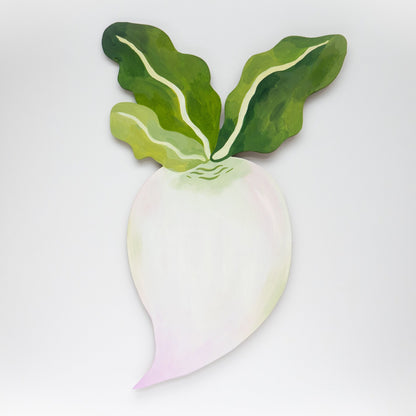 Giant Radish Daikon Turnip Plywood Painting Sophie Potter