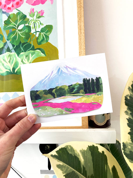 Mount Fuji Painting A6 Postcard