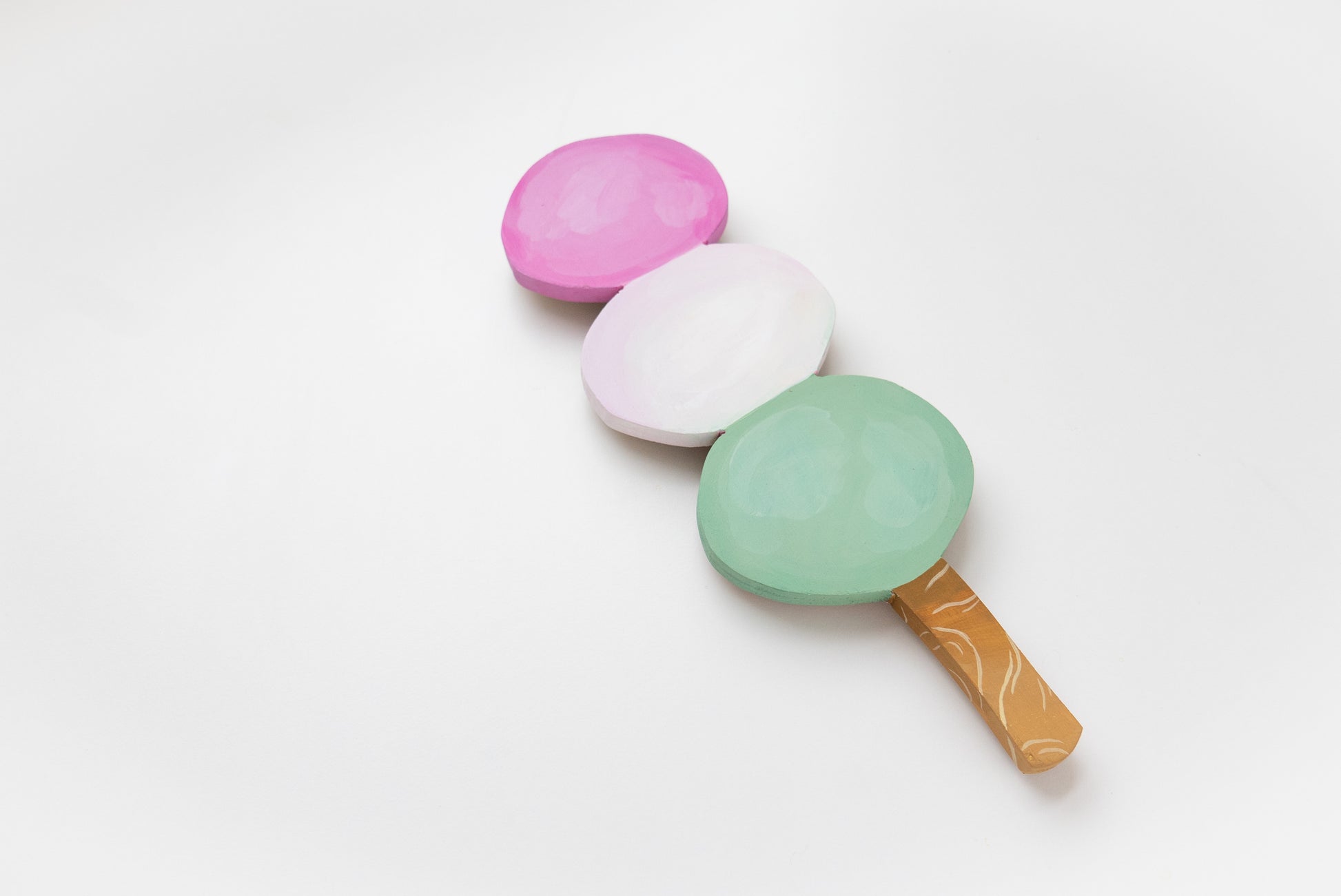 Sakura Dango Rice Dumpling Stick Plywood Painting Sophie Potter