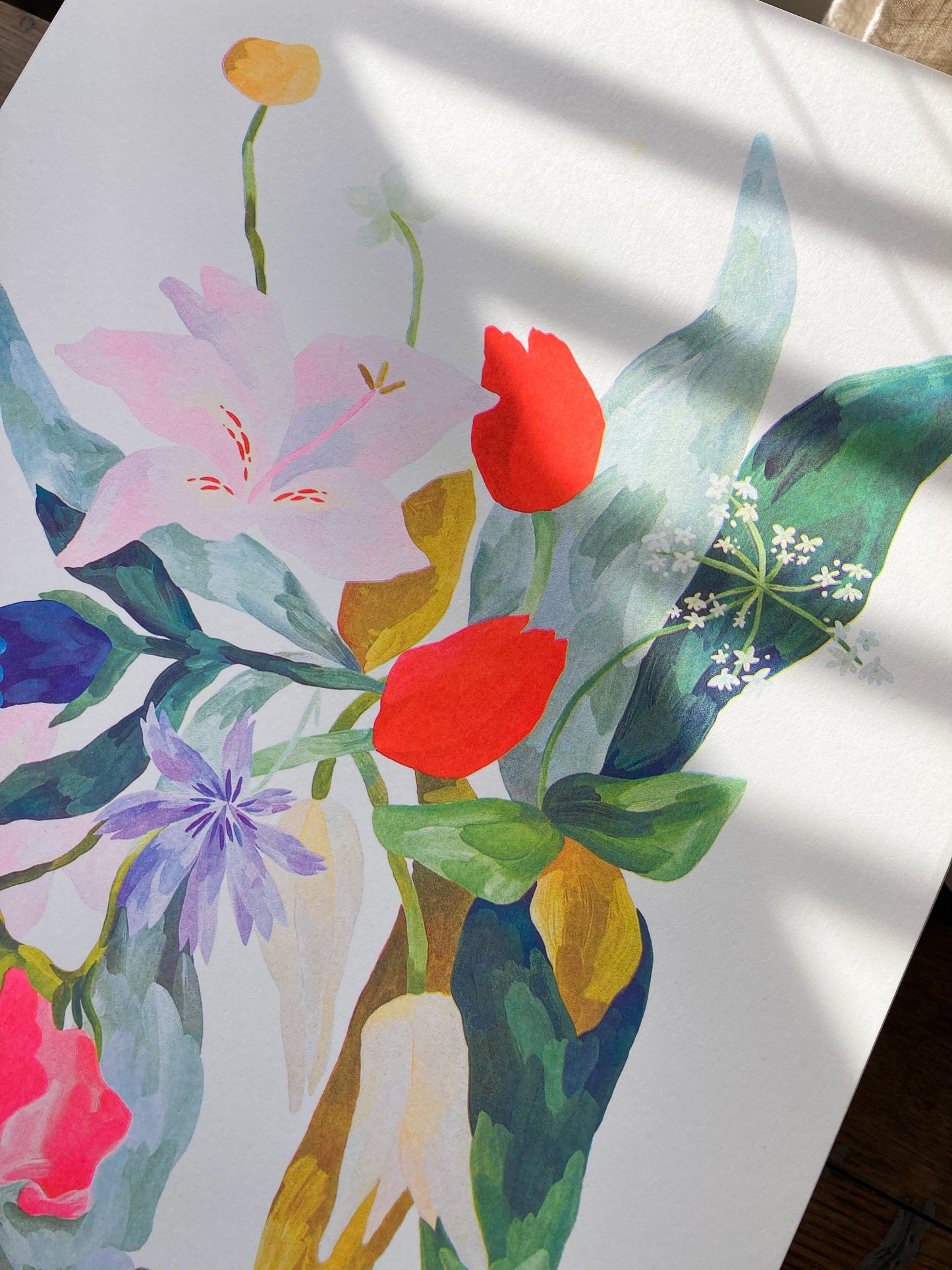 Sherbet Florals Riso Art Print Sophie Potter