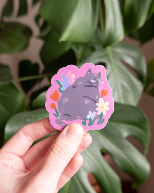Lady: Fat Cat Holographic Sticker