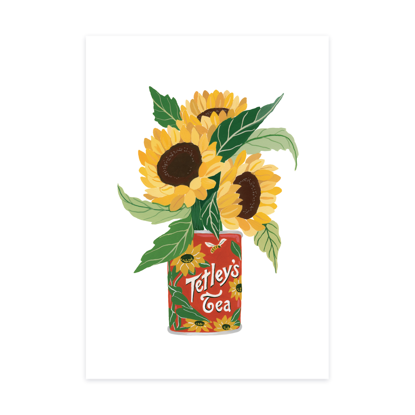 Tetleys Tea with Sunflowers A3 Fine Art Print