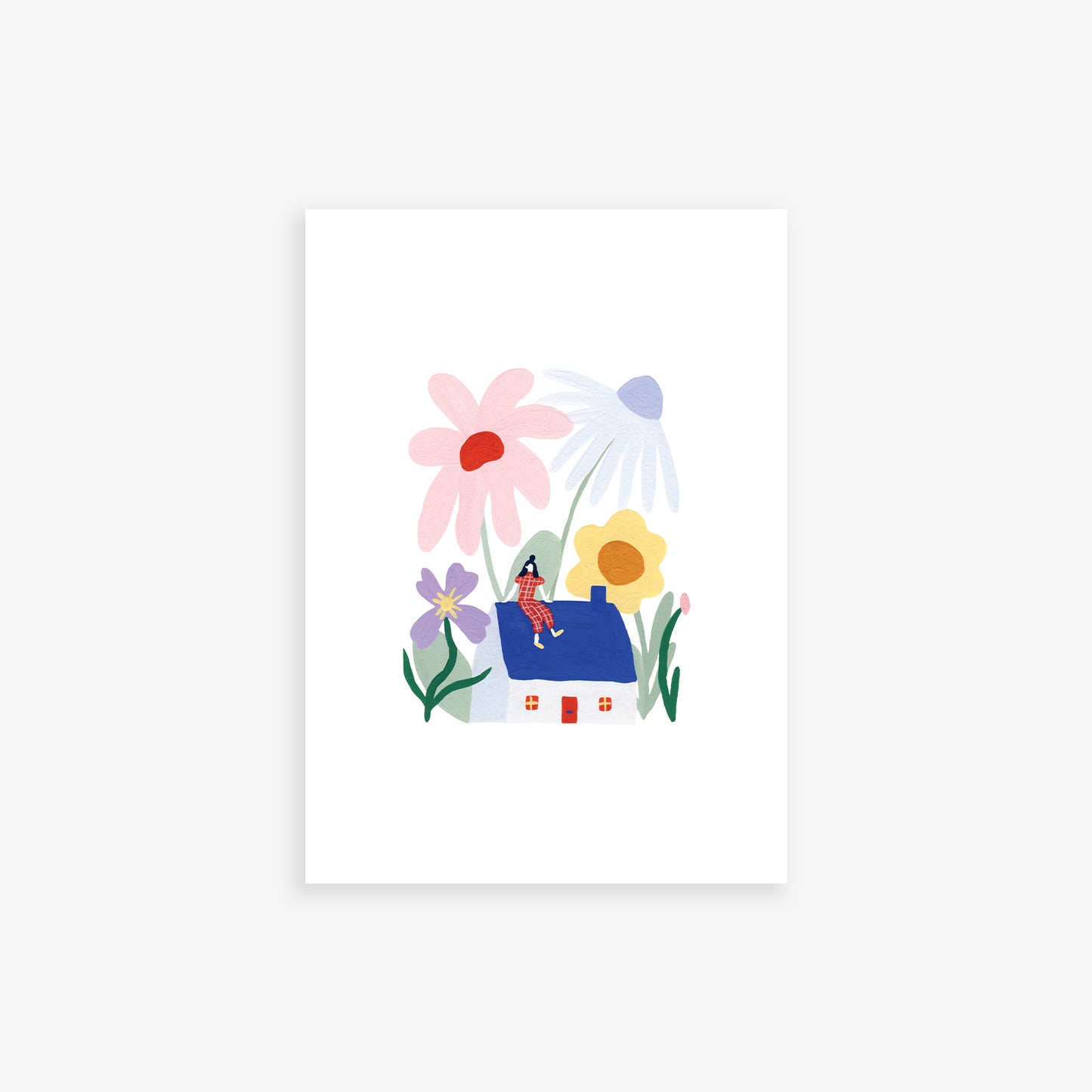 Tiny House with Wildflowers 5x7" Fine Art Print